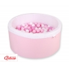 Bällebad aus Minkystoff mit Bällen 200st - rosa