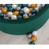 Bällebad für Baby aus Minkystoff Höhe 30 cm mit Bällen 200st- flaschengrün