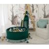 Bällebad für Baby aus Minkystoff Höhe 30 cm mit Bällen 200st- flaschengrün