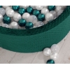 Bällebad für Baby aus Minkystoff Höhe 30 cm mit Bällen 200st- flaschengrün