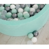 Bällebad für Baby aus Minkystoff Höhe 30 cm mit Bällen 200st- minze