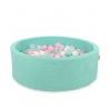 Bällebad für Baby aus Minkystoff Höhe 30 cm mit Bällen 200st- minze