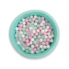 Bällebad für Baby aus Minkystoff Höhe 30 cm mit Bällen 200st- minze