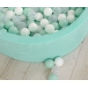 Bällebad für Baby aus Minkystoff Höhe 30 cm mit Bällen 200st- minze