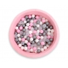 Bällebad für Baby Höhe 30 cm aus Minkystoffmit Bällen 200st- rosa