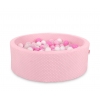Bällebad für Baby Höhe 30 cm aus Minkystoffmit Bällen 200st- rosa