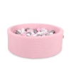 Bällebad für Baby Höhe 30 cm aus Minkystoffmit Bällen 200st- rosa