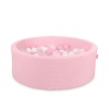 Bällebad für Baby Höhe 30 cm aus Minkystoffmit Bällen 200st- rosa