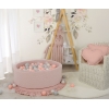 Bällebad für Baby Höhe 30 cm Minkystoff mit Bällen 200st- blush
