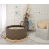 Bällebad für Babys 90 x 40 cm Minky mit Bällen 200st- Schokoladen