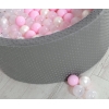 Bällebad für Babys 90 x 40 cm Minky mit Bällen 300st - dunkelgrau