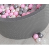 Bällebad für Babys 90 x 40 cm Minky mit Bällen 300st - dunkelgrau