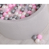 Bällebad für Babys 90 x 40 cm Minky mit Bällen 300st - grau