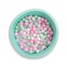 Bällebad für Babys 90 x 40 cm Minky mit Bällen 300st - minze