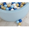 Bällebad für Babys 90 x 40 cm Minky mit Bällen 300st - misty blue