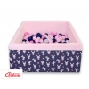 Bällebad minky mit Bällen 200st - blaue Hasen