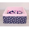 Bällebad minky mit Bällen 200st - blaue Hasen