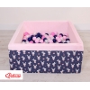 Bällebad minky mit Bällen 200st - blaue Hasen