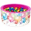 Bällebad pink mit bunten Bällen mit Luftballons