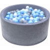 Bällebad grau mit blaue Bällen