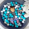 Bällebad mit Bällen 7 cm dunkel Grau mit Sternen