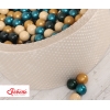 Beige Bällebad aus Minkystoff mit Bällen 200st