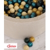 Beige Bällebad aus Minkystoff mit Bällen 200st