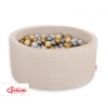 Beige Bällebad aus Minkystoff mit Bällen 200st