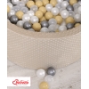 Beige Bällebad aus Minkystoff mit Bällen 200st