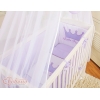 Beistellbett Babybett für Elternbett FABIO mit Matratze und Bettwäsche Set - Little Prince/Princess lila