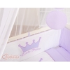Beistellbett Babybett für Elternbett FABIO mit Matratze und Bettwäsche Set - Little Prince/Princess lila