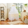 Beistellbett FABIO mit Matratze und Bettwäsche Set - Basic - Creme Eulen