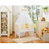 Beistellbett FABIO mit Matratze und Bettwäsche Set - Basic - Creme Eulen