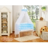 Beistellbett FABIO mit Matratze und Bettwäsche Set - Basic Elefanten blau