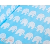 Beistellbett FABIO mit Matratze und Bettwäsche Set - Basic Elefanten blau