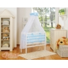 Beistellbett FABIO mit Matratze und Bettwäsche Set - Basic Elefanten blau