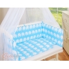 Beistellbett FABIO mit Matratze und Bettwäsche Set - Basic Elefanten blau