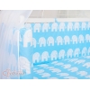 Beistellbett FABIO mit Matratze und Bettwäsche Set - Basic Elefanten blau