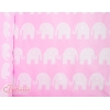 Beistellbett FABIO mit Matratze und Bettwäsche Set - Basic Elefanten rosa