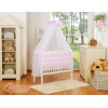 Beistellbett FABIO mit Matratze und Bettwäsche Set - Basic Elefanten rosa