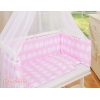 Beistellbett FABIO mit Matratze und Bettwäsche Set - Basic Elefanten rosa