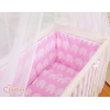 Beistellbett FABIO mit Matratze und Bettwäsche Set - Basic Elefanten rosa