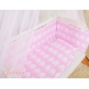 Beistellbett FABIO mit Matratze und Bettwäsche Set - Basic Elefanten rosa