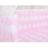 Beistellbett FABIO mit Matratze und Bettwäsche Set - Basic Elefanten rosa