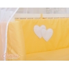 Beistellbett FABIO mit Matratze und Bettwäsche Set - Hängende Herzen pfirsich