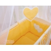 Beistellbett FABIO mit Matratze und Bettwäsche Set - Hängende Herzen pfirsich