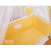 Beistellbett FABIO mit Matratze und Bettwäsche Set - Hängende Herzen pfirsich
