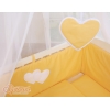Beistellbett FABIO mit Matratze und Bettwäsche Set - Hängende Herzen pfirsich