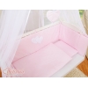 Beistellbett Komplett FABIO mit Matratze und Bettwäsche Set - Hängende Herzen rosa