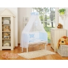 Beistellbett FABIO mit Matratze und Bettwäsche Set - Little Prince/Princess blau